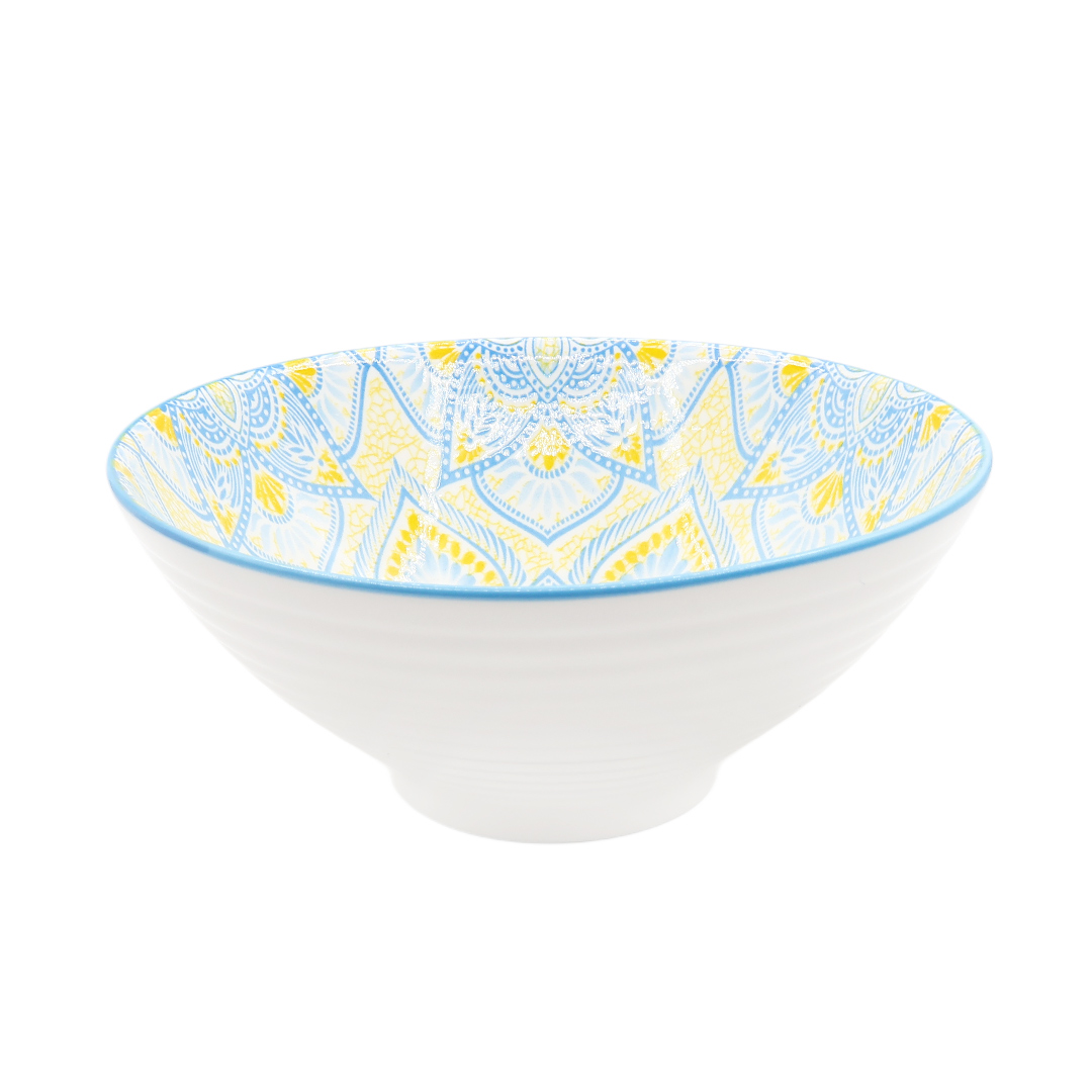 Salatieră "Ornament oriental" YW-52, ceramică, albastru deschis, 7.8x20.7 cm