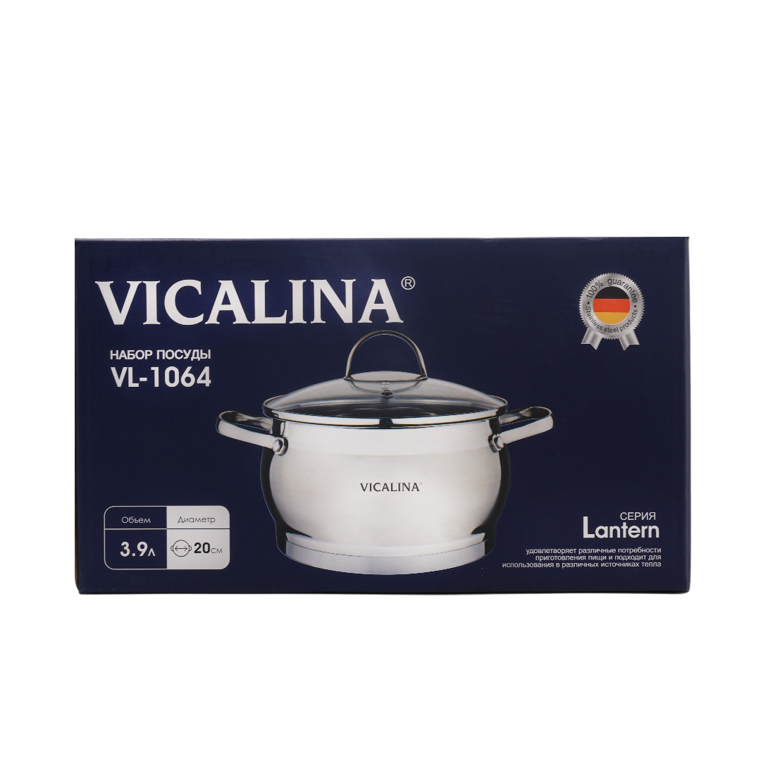 Cratiță Vicalina VL-1064, oțel inoxidabil , 20 cm, cu capac, 3.9 L - thumbs image 2