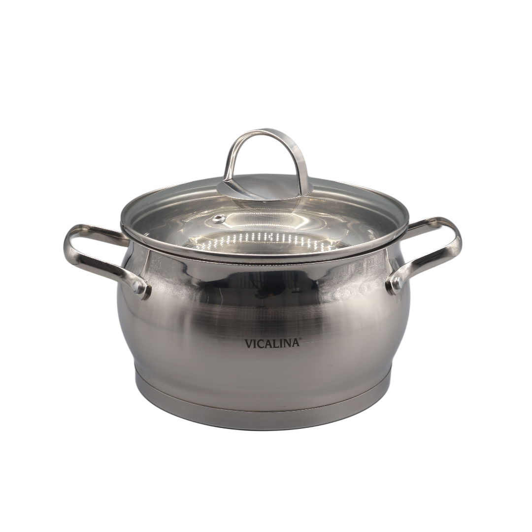 Cratiță Vicalina VL-1064, oțel inoxidabil , 20 cm, cu capac, 3.9 L