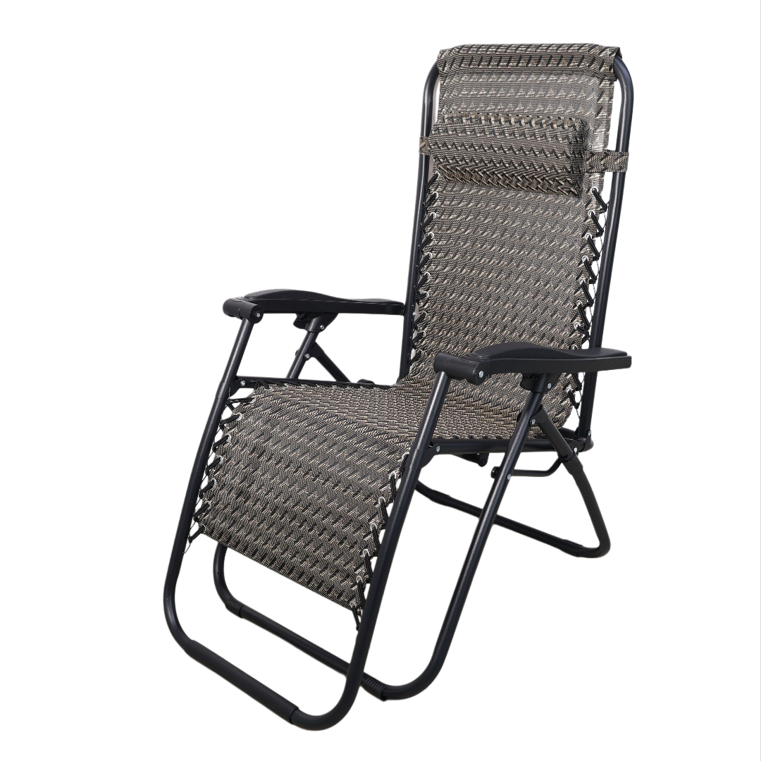 Scaun-șezlong pliabil Zhendong M25-45, metal, maro închis