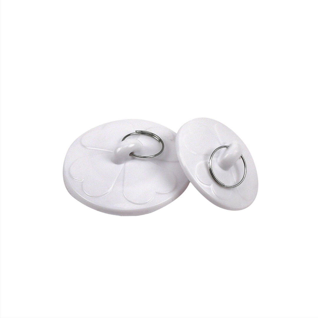 Set 2 dopuri pentru chiuvetă Dolly, Y-214, plasic moale, alb, 2.3 cm și 3.8 cm