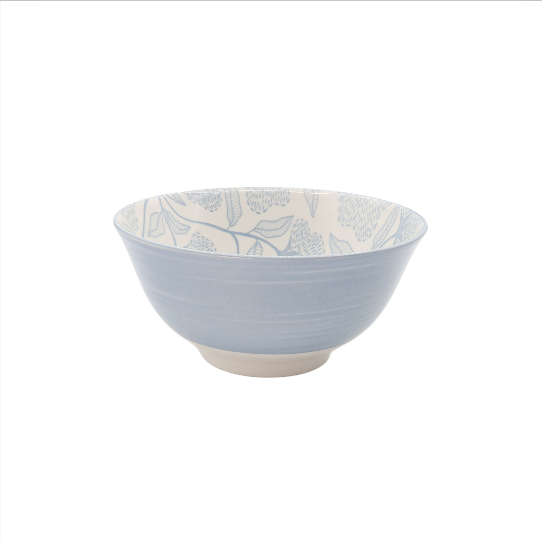 Bol Gupan M26-148, ceramică, imprimeu floral albastru, 15.5 x 6.3 cm