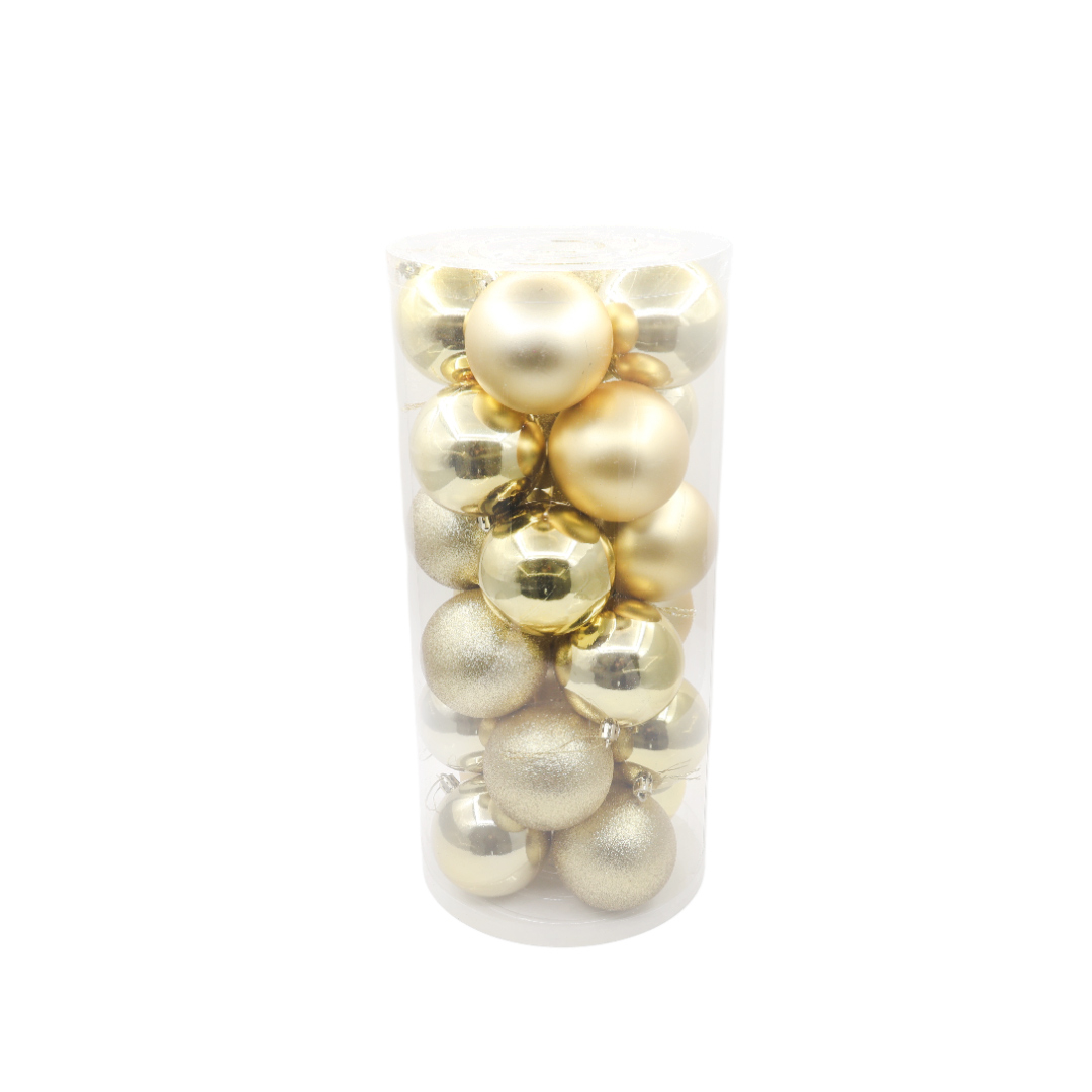 Set 24 buc. globuri decorative M23-108, multicolor - Auriu