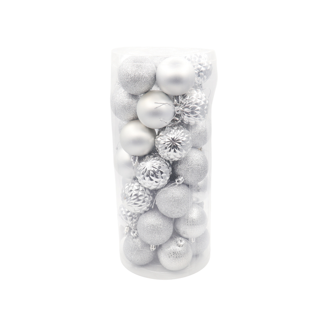 Set 35 buc. globuri decorative M23-101, multicolor - Argintiu