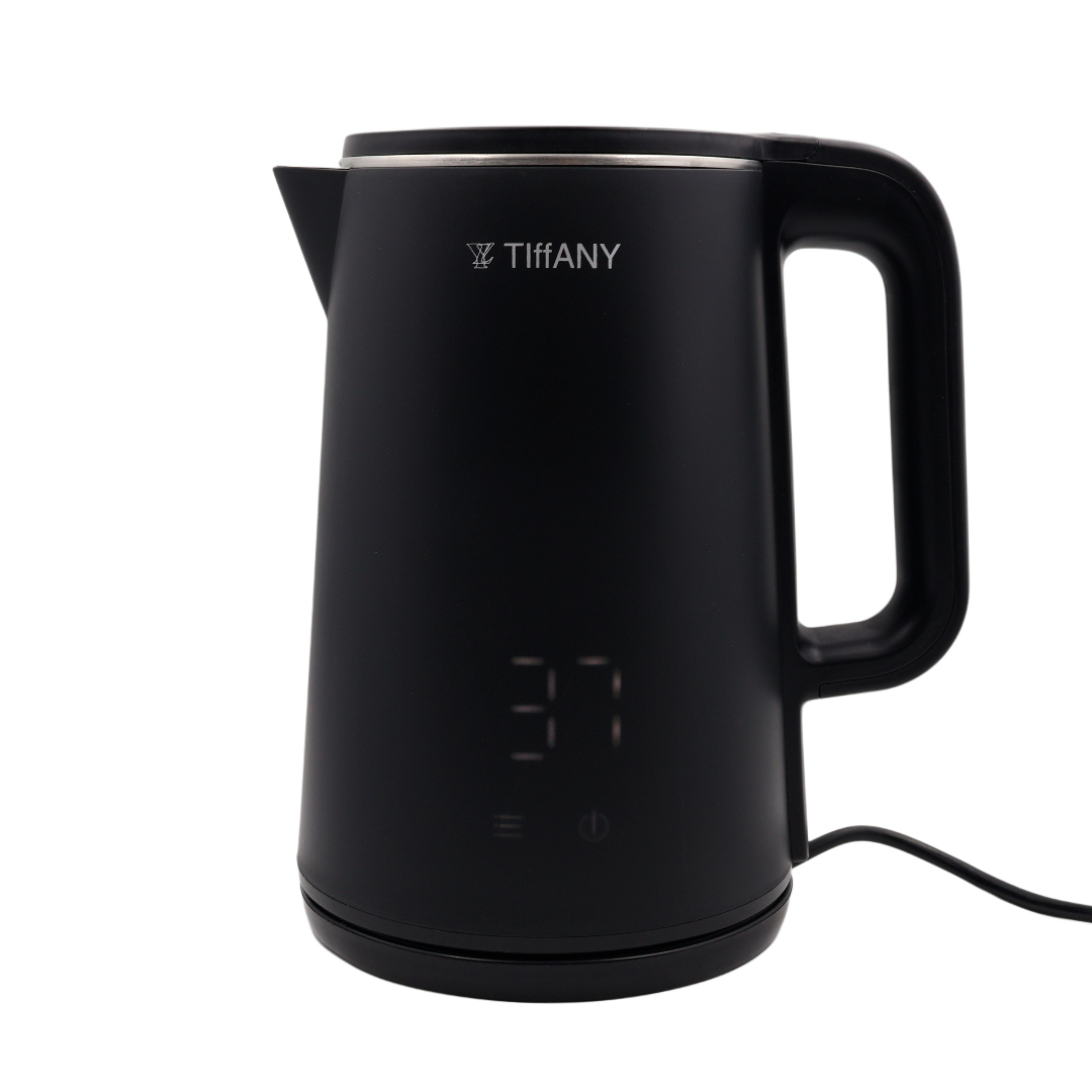 Fierbător electric cu ecran digtal Tiffay TF-6623, 2 L, negru, plastic și oțel inoxibil, 2000 w