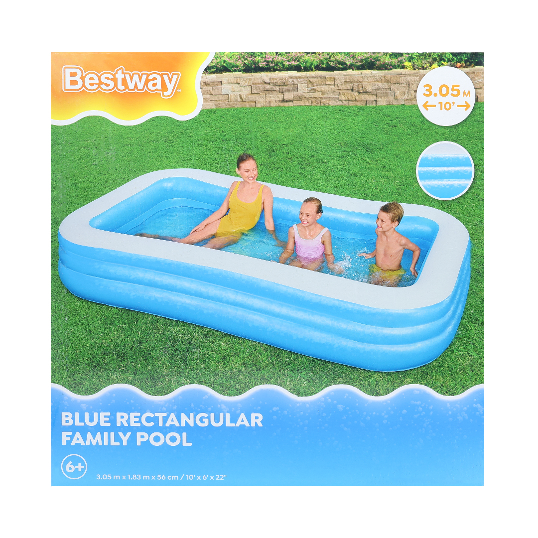 Piscină gonflabilă Bestway, M25-84, albastru, vinil rezistent, 1161 L, 3.05 m x 1.84 m x 56 cm
