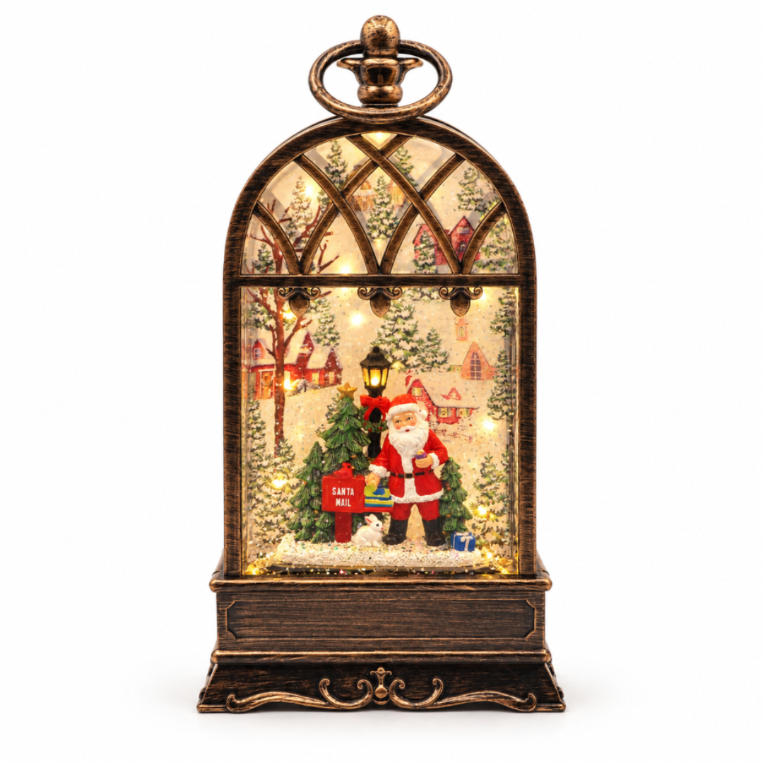 Decorațiune muzicală "Fereastră" M26-59, LED, ninsoare, plastic, 13.5 x 8 x 25.5 cm