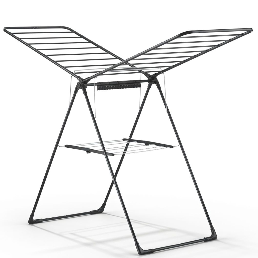 Uscător de rufe HITIT M-260, metal, negru, cu 2 nivele, capacitatea de 20 m,