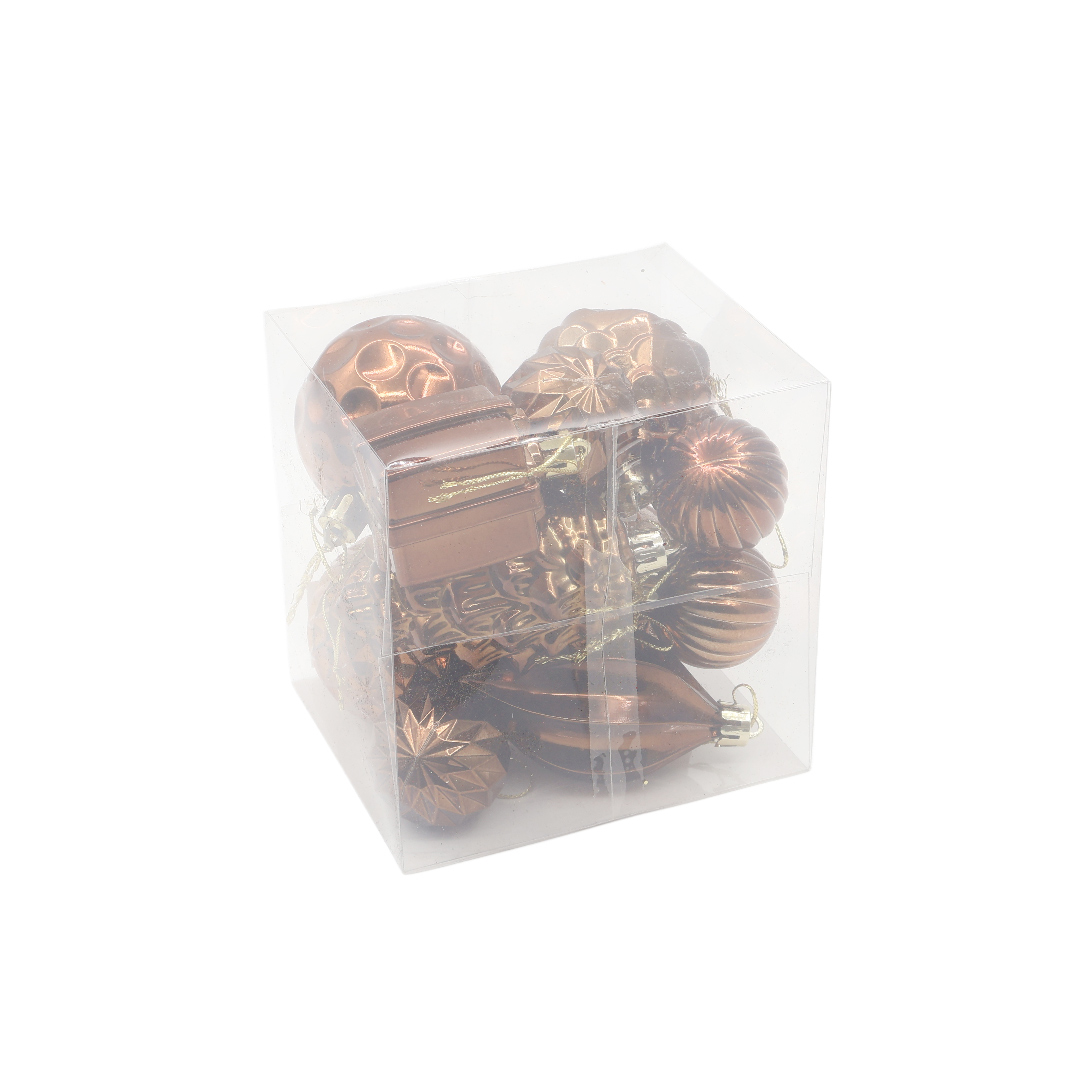 M23-118 Set jucarii pentru brad (1/96 buc) - Bronz