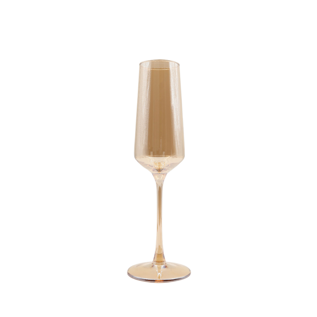 Set 6 pahare pentru șampanie M21-329-1, aurii, sticlă, 230 ml