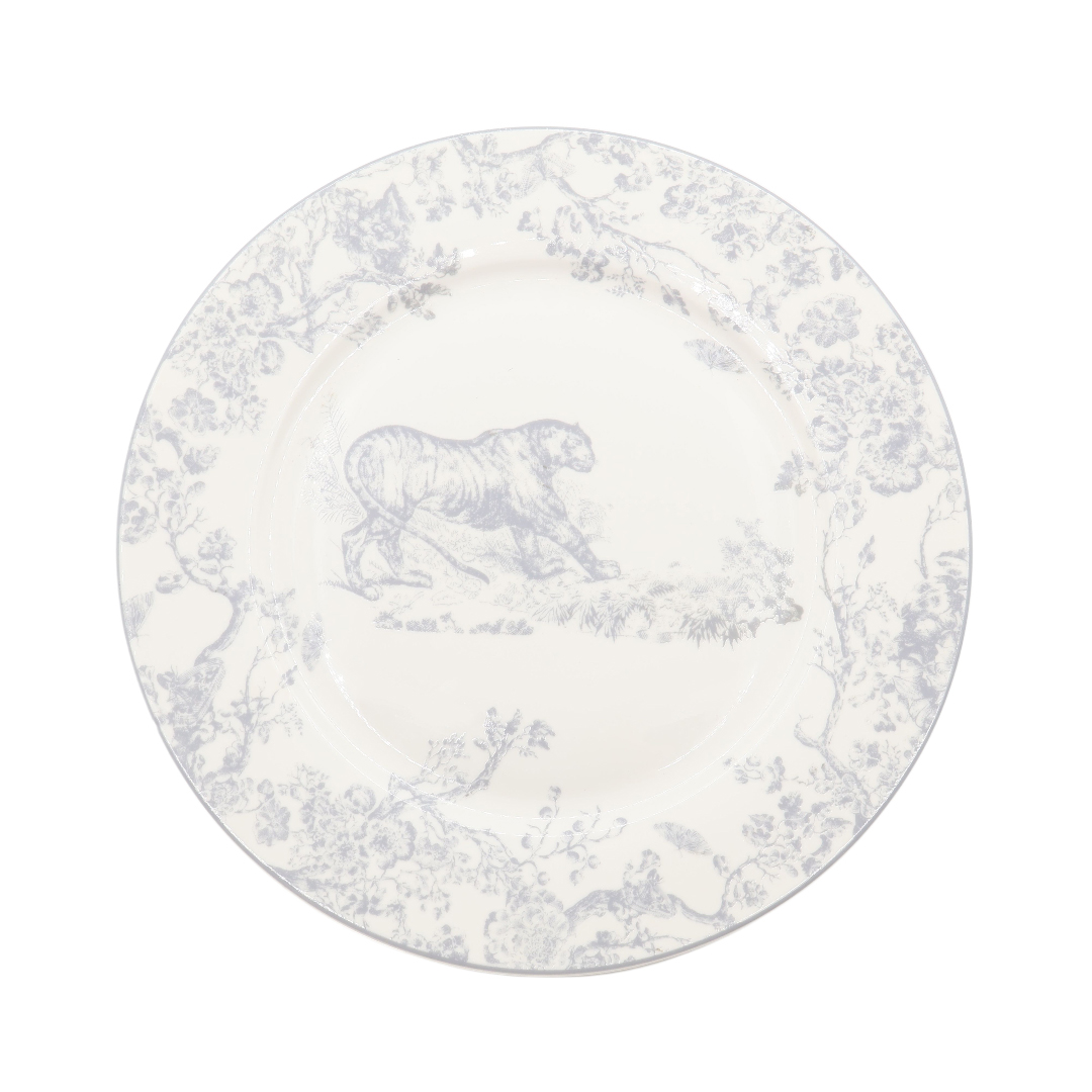 Farfurie vintage M24-3, ceramică, imprimeu cu tigru, 1.9 cm x 26.7 cm - thumbs image 2