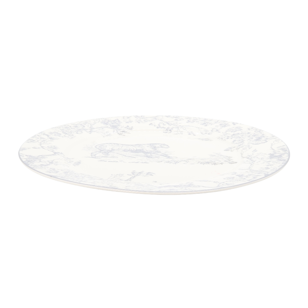 Farfurie vintage M24-3, ceramică, imprimeu cu tigru, 1.9 cm x 26.7 cm