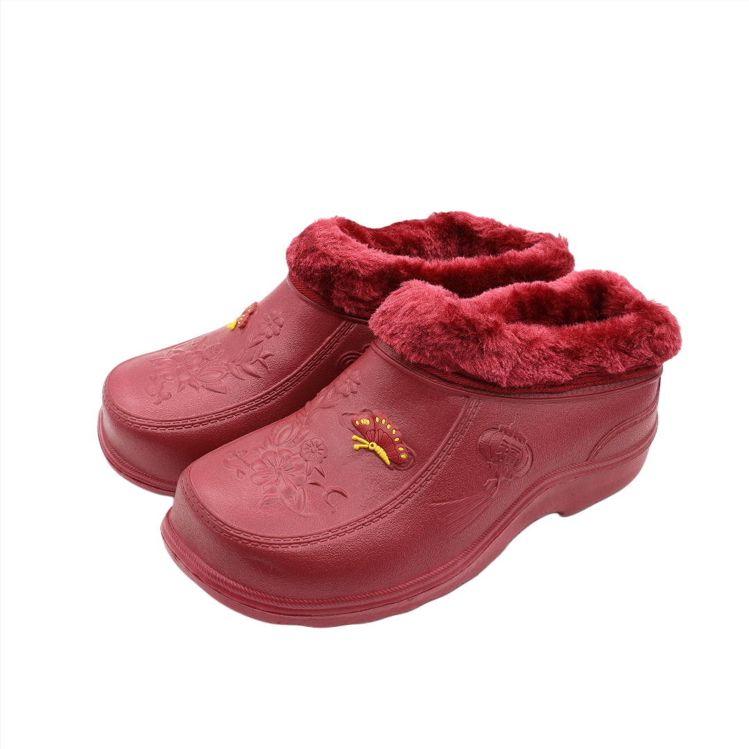 Galoși pentru dame M25-172, cu blană, PVC, burgundi, mărimea 37 -  42