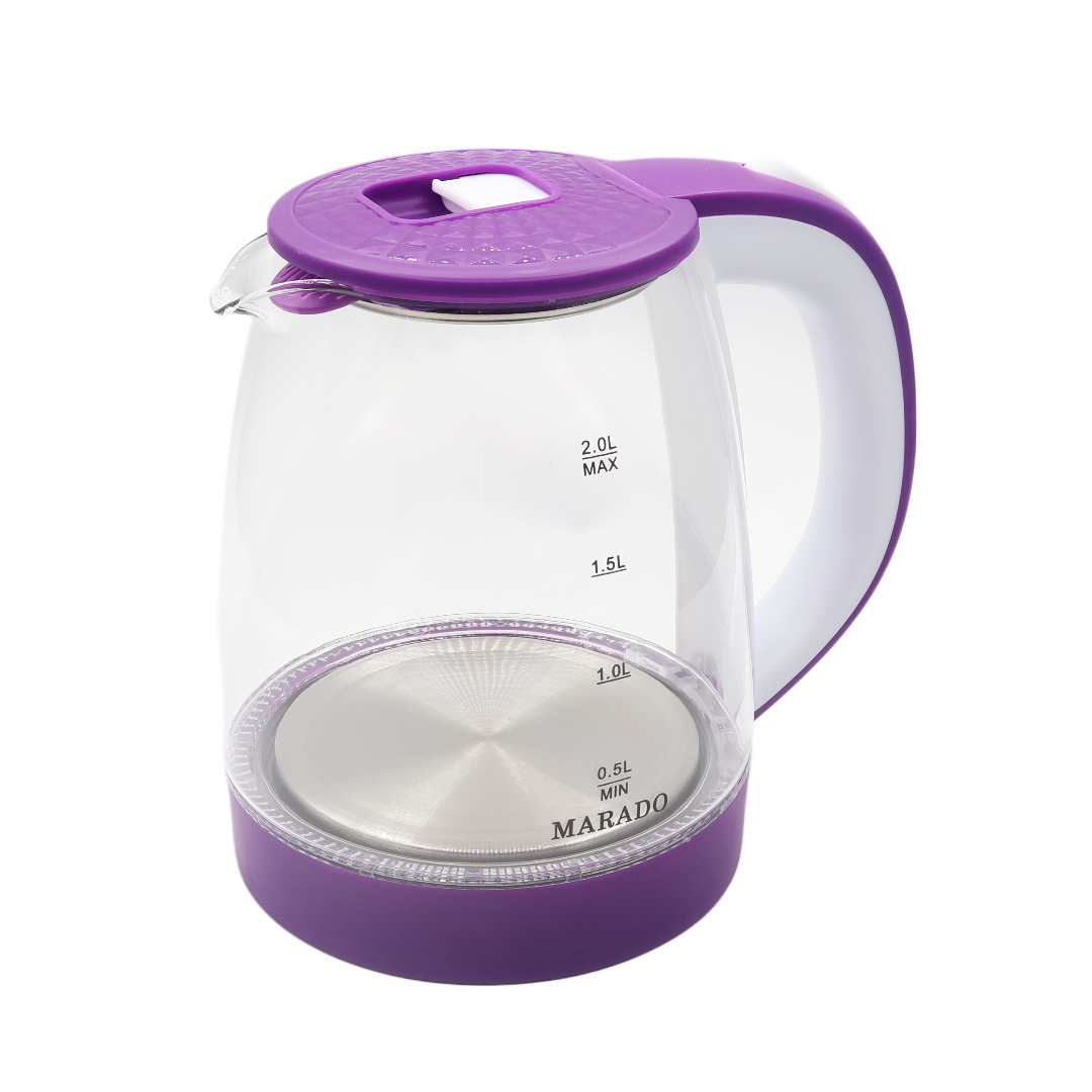 Fierbător de apă Marado MA-0605, 2 l, sticlă, transparent, multicolor, 1500 W