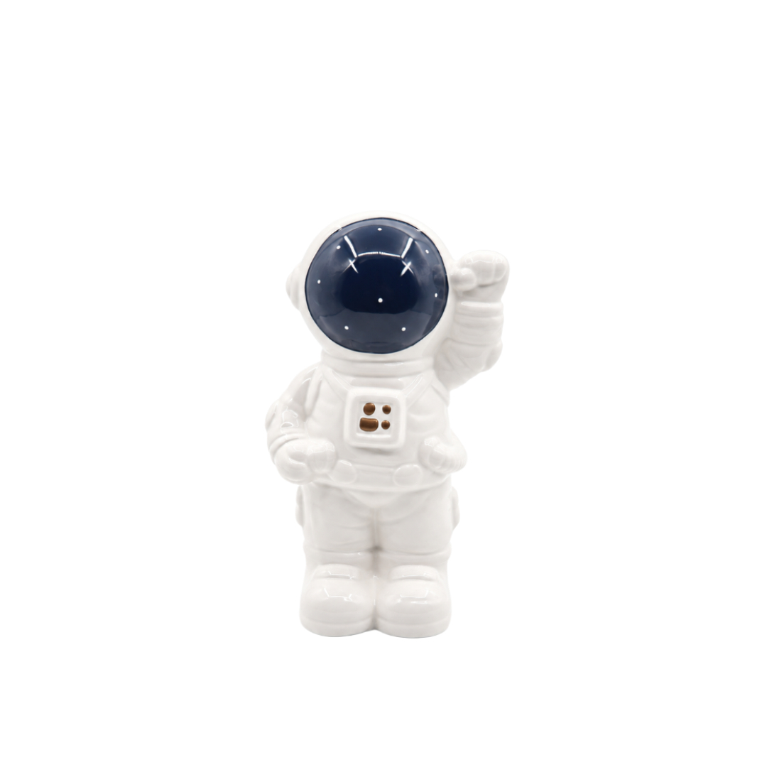 Pușculiță "Astronaut" M28-44, ceramică, alb, 11 x 9.5 x 19.3 cm