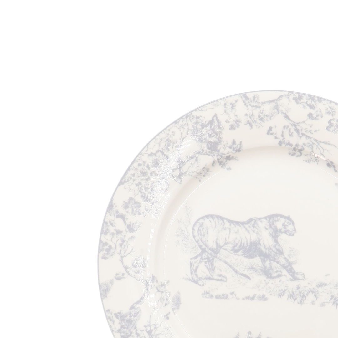 Farfurie vintage M24-4, ceramică, imprimeu cu tigru, 1.9 cm x 20.7 cm - thumbs image 3