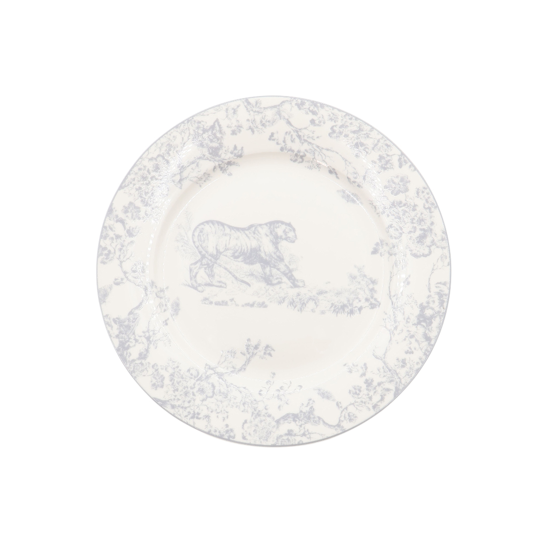 Farfurie vintage M24-4, ceramică, imprimeu cu tigru, 1.9 cm x 20.7 cm - thumbs image 2