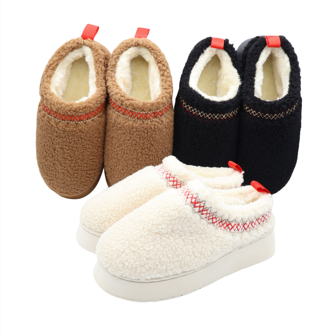 Papuci pentru dame M26-460 cu blăniță, textil, talpa EVA, multicolor, mărimea 36 - 41