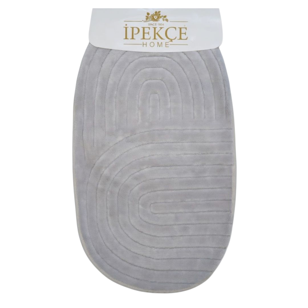 Covor baie IPEKCE, Erna oval, 2 piese, 50 × 60 cm / 60 × 100cm - Gri
