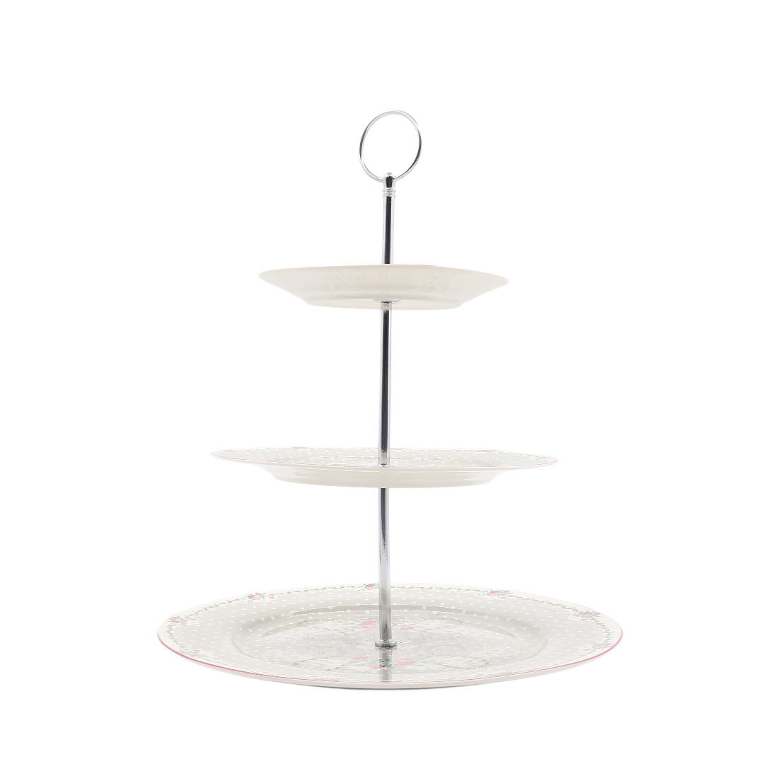 Сервировочная этажерка CP3-556, керамика, цветочный принт, 33x26.8 см - thumbs image 2