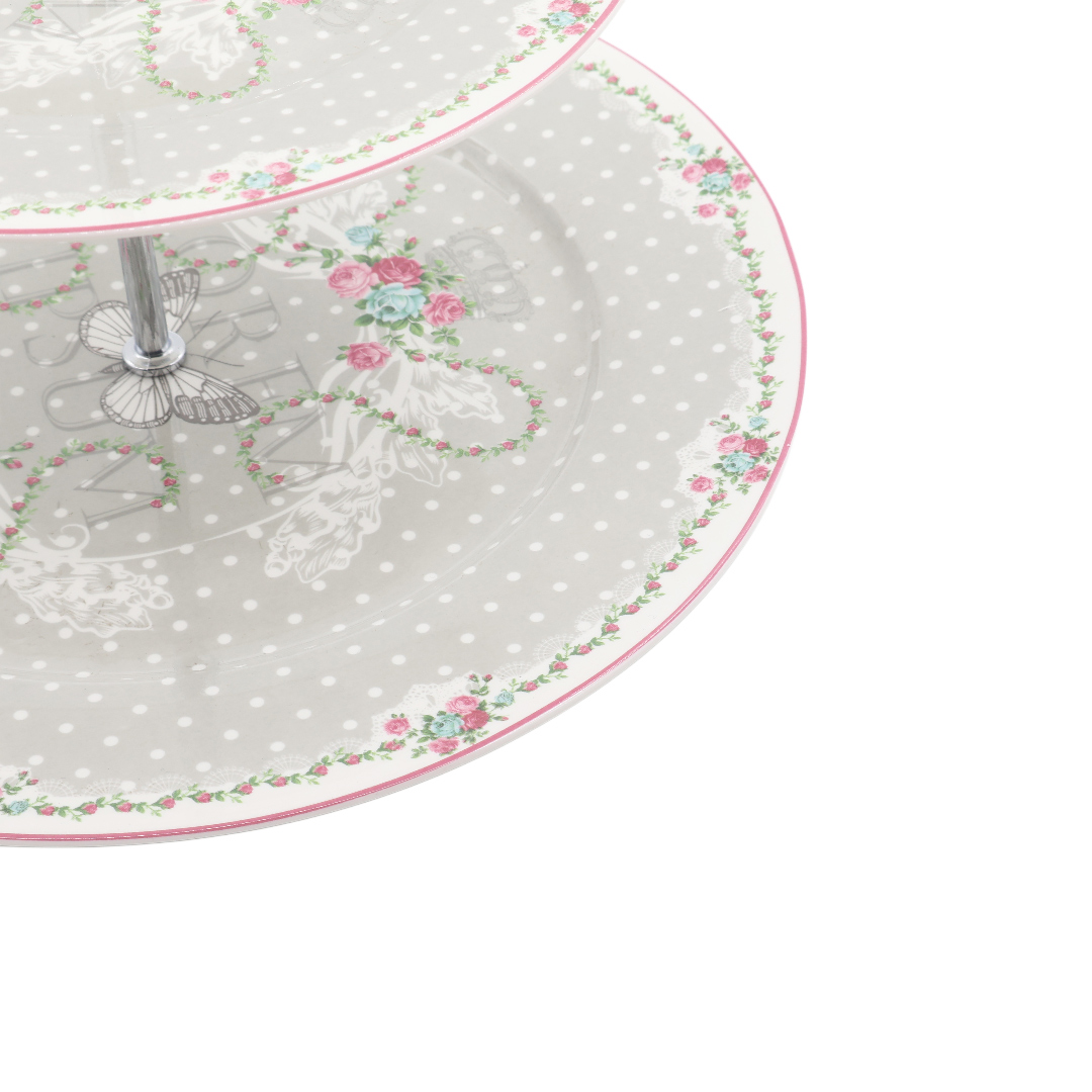 Сервировочная этажерка CP3-556, керамика, цветочный принт, 33x26.8 см - thumbs image 3